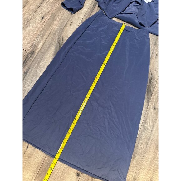 Susan Graver Style Womens Two-Piece Jacket & Skirt Set Size M Blue  Purple Liqui - Picture 9 of 16